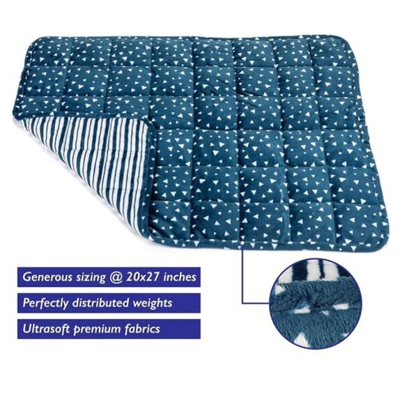 Simple Being Weighted Lap Pad, All in One Heavy Plush Blanket (20x27 5lbs, Blue) - Picture 3 of 5